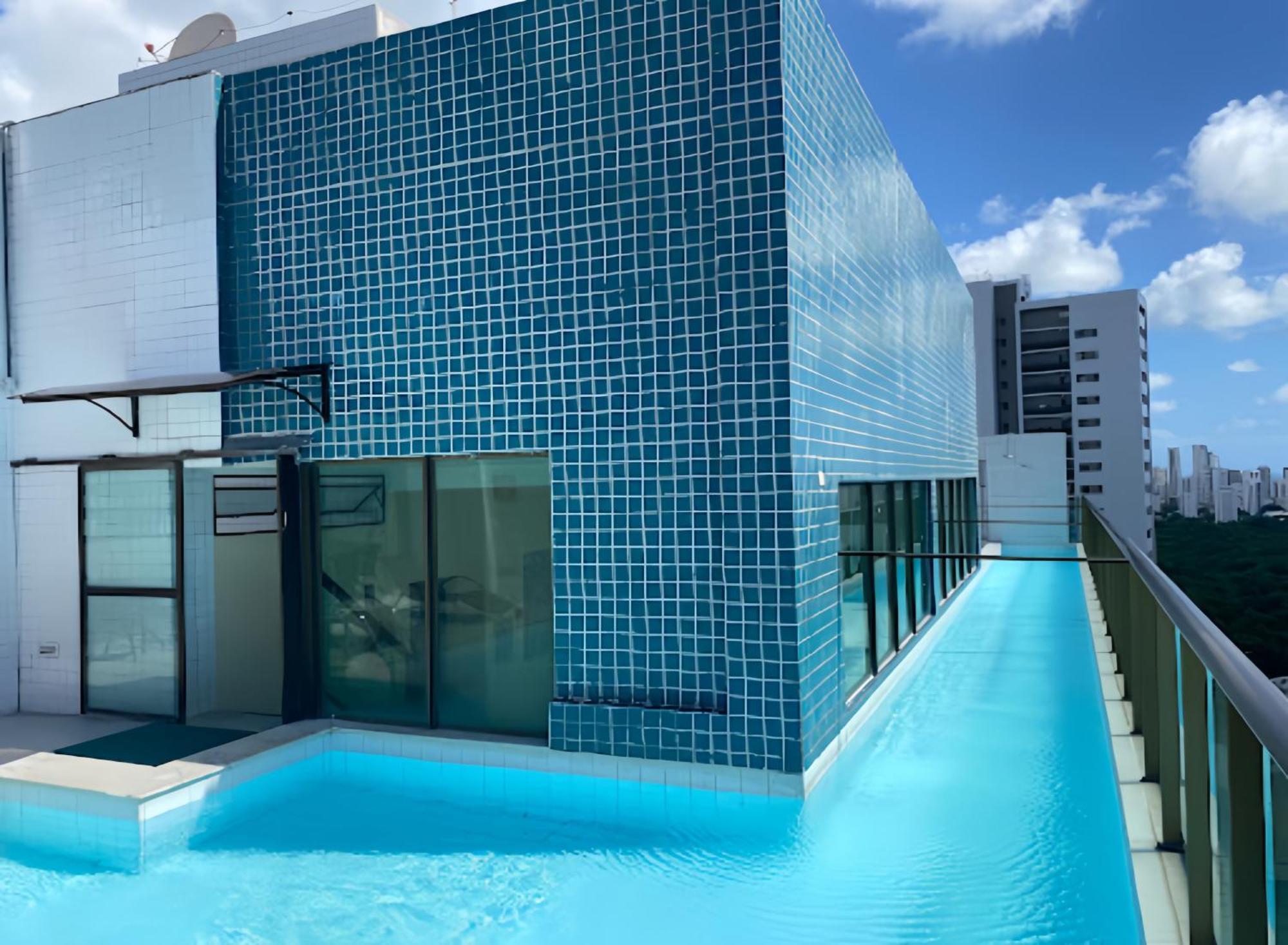 Flat Piscina No Rooftop Aluguel Temporada Em Recife Exterior photo